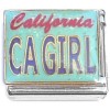 CT6922 California CA Girl Blue Glitter Italian Charm