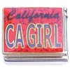 CT6923 CA California Girl Red Glitter Italian Charm