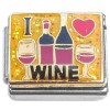 CT6970 I Love Wine with Bottles and Glasses Italian Charm