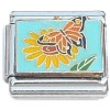 CT6976 Butterfly and Yellow Flower Italian Charm