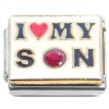 CT6993 I Love My Son Red Bling Italian Charm