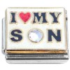 CT6994 I Love My Son Clear Bling Italian Charm