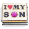 CT6995 I Love My Son Fuchsia Bling Italian Charm