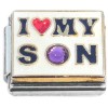 CT6996 I Love My Son Purple Bling Italian Charm