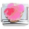 CT6997 Pink Elephant Holding Heart Italian Charm