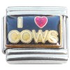 CT7008 I Love Cows Glitter Red Heart Italian Charm