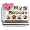 CT7014 Love My Rescue Animal Paw Prints Italian Charm