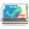 CT7015 Italy Country Shape Name Italian Charm