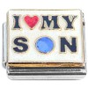 CT7032 I Love My Son Blue Bling Italian Charm