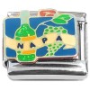 CT7041 Napa Wine Bottle Grapes Vine Blue Italian Charm