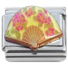 CT7045 Floral Folding Japanese Fan Italian Charm