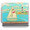 CT7047 Ocean Sail Boat Lighthouse Italian Charm