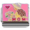 CT7073 Mom Heart Flowers Pink Italian Charm