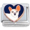 CT7127 Chihuahua on Black Heart Italian Charm