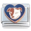 CT7128 American Staffordshire Terrier Pit Bull Black Heart Dog Italian Charm 