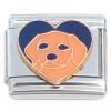 CT7129 Labrador Retriever Puppy Black Heart Dog Italian Charm 