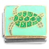 CT7160 Green Sea Turtle Sparkle Shell Seaturtle Italian Charm 