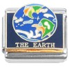 CT7183 The Earth Globe Planet on Black Italian Charm 