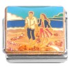 CT7189 Couple Walking Water Man Woman Italian Charm 