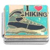 CT7191 I Love Hiking Blue Italian Charm 