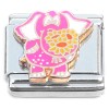 CT7210 Pink Elephant Yellow Flowers Sunflowers Italian Charm 