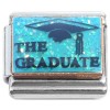 CT7224 The Graduate Blue Sparkle Graduation Cap Italian Charm