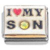 CT7251 I Love My Son Red Heart Yellow Bling Italian Charm