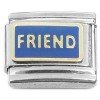CT7258 Friend Word Dark Blue Background Italian Charm