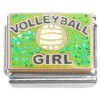 CT7264 Volleyball Girl on Green Sports Italian Charm
