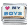 CT7283 Love My Boys Red Heart Italian Charm