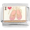 CT7290 I Love Ballet Dance Shoes on White Italian Charm
