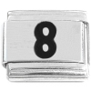 CT7508 Number Eight Black 8 Italian Charm