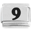 CT7509 Number Nine Black 9 Italian Charm