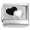 CT7511 Cute Black White Hearts Italian Charm