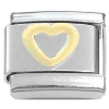 CT7521 Raised Gold Heart Italian Charm.