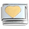 CT7530 Raised Goldtone Heart Italian Charm.