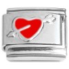 CT7532 Red Heart Arrow Italian Charm.