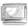 CT7533 White Heart Arrow Italian Charm.