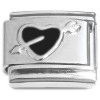 CT7535 Black Heart Arrow Italian Charm.