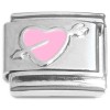 CT7536 Pink Heart Arrow Italian Charm.