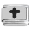 CT7542 Black Cross Religious Italian Charm.
