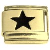 CT7548 Black Star Gold Base Italian Charm