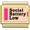 CT7611 Social Battery Low Goldtone Italian Charm