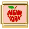 CT7613 New York Apple Stem Goldtone Italian Charm