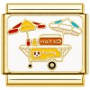 CT7614 Hot Dog Pretzel Stand Goldtone Italian Charm