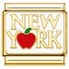 CT7615 New York Apple Goldtone Italian Charm