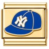 CT7644 New York Hat Goldtone Italian Charm