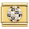 CT7677 Glitter Disco Ball Gold Italian Charm