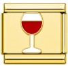 CT7679 Red Wine Gold Italian Charm