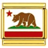 CT7680 California Bear Flag Gold Italian Charm
